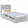 vidaXL Estructura de cama con caj&oacute;n Gris Concreto 90 x 200 cm