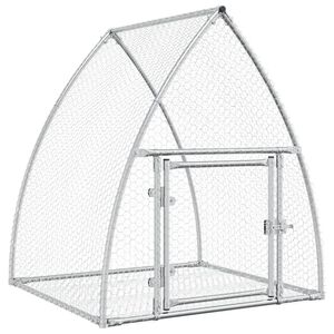 vidaXL Conejera acero galvanizado plateado 105x100x120 cm