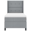 vidaXL Cama Box Spring LED con colch&oacute;n Gris Claro 80 x 200 cm tela