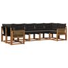 vidaXL Conjunto de sof&aacute;s de exterior con coj&iacute;n 7 pcs Natural y negro