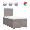 vidaXL Cama box spring con colch&oacute;n tela gris taupe 120x190 cm