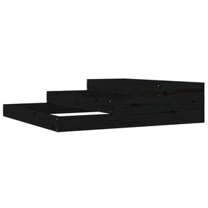vidaXL Jardinera madera maciza de pino negro 107x107x27 cm