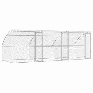 vidaXL Refugio para perros 3 pcs Plateado 6 x 2 x 2 m