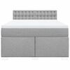 vidaXL Cama box spring con colch&oacute;n tela gris claro 140x190 cm
