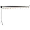 vidaXL Toldo retr&aacute;ctil aluminio y tela color crema 3x2,5 m