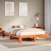 vidaXL Cama sin colch&oacute;n madera maciza de pino marr&oacute;n cera 140x190 cm