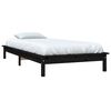 vidaXL Estructura cama individual madera maciza pino negra 90x190 cm