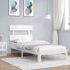 vidaXL Estructura cama sin colch&oacute;n madera maciza pino blanca 100x200cm