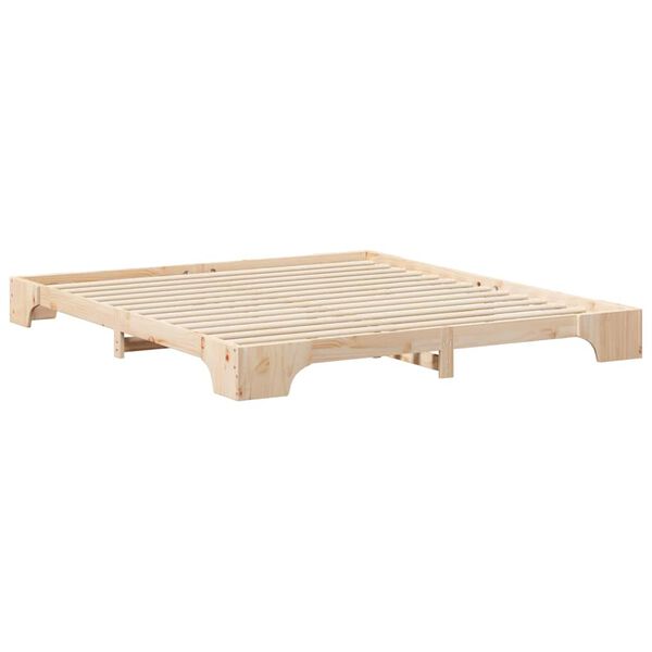 vidaXL Estructura de cama Marrón 200 x 220 cm Madera de pino macizo