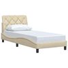 vidaXL Estructura de cama sin colch&oacute;n tela crema 80x200 cm