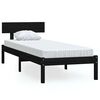 vidaXL Estructura de cama individual peque&ntilde;a sin colch&oacute;n madera negro