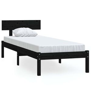 vidaXL Estructura de cama individual peque&ntilde;a sin colch&oacute;n madera negro