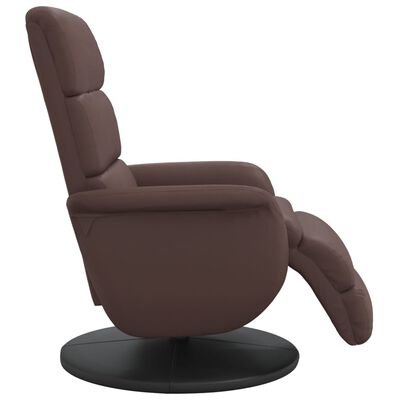 vidaXL Sillón reclinable con reposapiés cuero sintético marrón