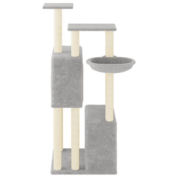 vidaXL Rascador para gatos con postes de sisal gris claro 122 cm