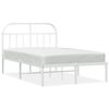 vidaXL Estructura cama sin colch&oacute;n con cabecero metal blanco 120x190cm