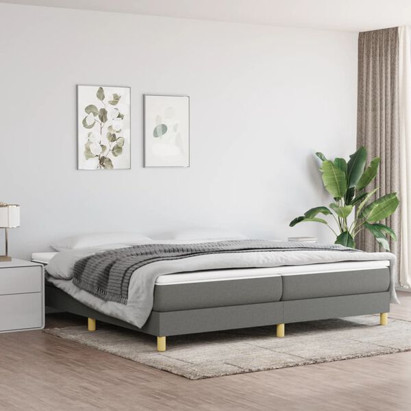 vidaXL Estructura de cama con somier tela gris oscuro 200x200 cm