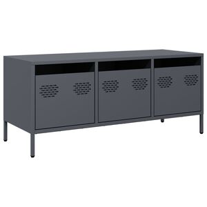 vidaXL Mueble de TV acero laminado en fr&iacute;o antracita 101,5x39x43,5 cm