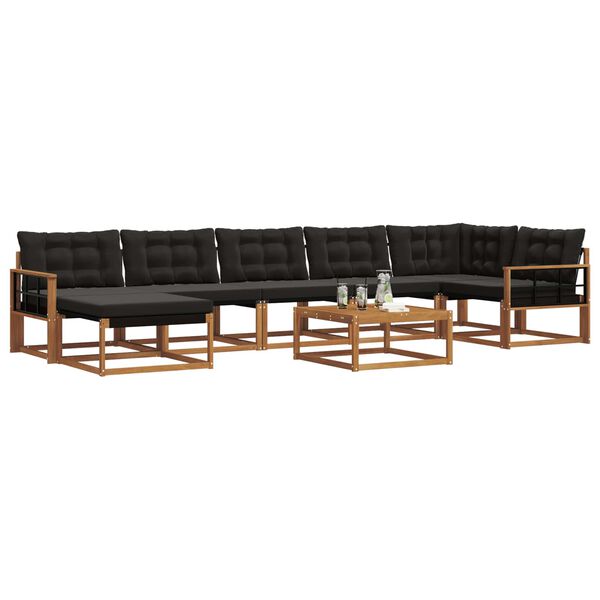 vidaXL Conjunto de sof&aacute;s de exterior con coj&iacute;n 22 pcs Natural y negro