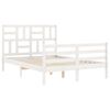 vidaXL Estructura de cama con cabecero madera maciza blanco 140x200 cm