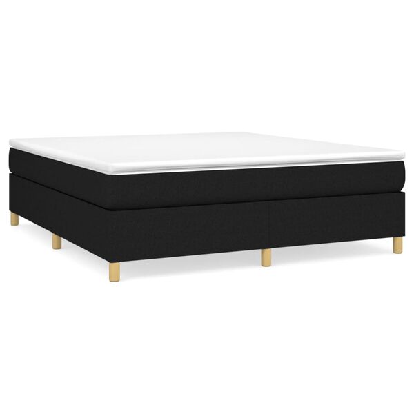 vidaXL Estructura de cama con somier tela negro 180x200 cm