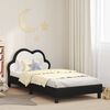 vidaXL Estructura de cama con cabecera Negro 90 x 190 cm PU
