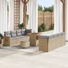 vidaXL Conjunto de sof&aacute; de jard&iacute;n con coj&iacute;n 11 pcs beige y gris claro