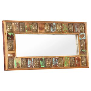 vidaXL Espejo con enchapado de Buda madera maciza reciclada 110x50 cm