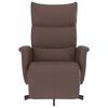 vidaXL Sill&oacute;n reclinable con reposapi&eacute;s cuero sint&eacute;tico marr&oacute;n