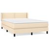 vidaXL Cama box spring con colch&oacute;n tela color crema 140x190 cm