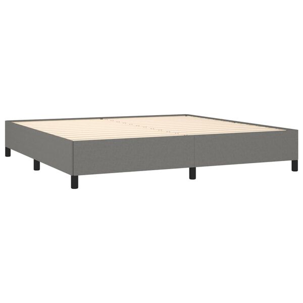 vidaXL Cama box spring con colch&oacute;n tela gris oscuro 200x200 cm