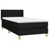 vidaXL Cama box spring con colch&oacute;n tela negro 90x190 cm