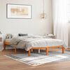 vidaXL Cama sin colch&oacute;n madera maciza de pino marr&oacute;n cera 120x200 cm