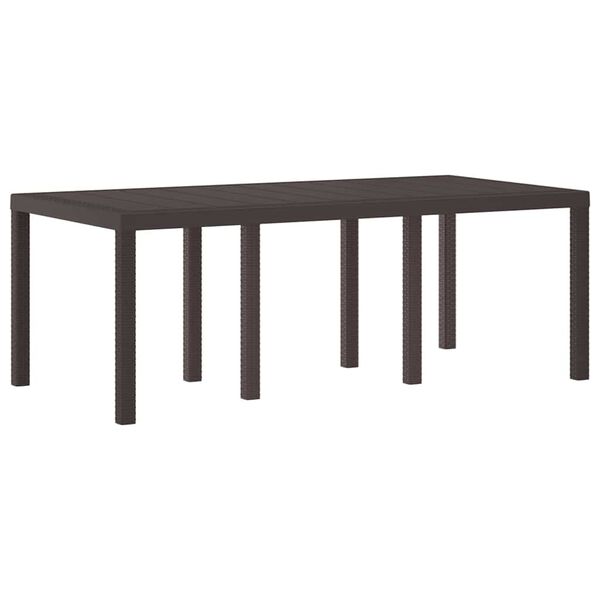 vidaXL Conjunto de Comedor de Jardín 7 pcs Marrón Ratan Polt