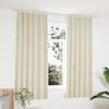 vidaXL Cortinas opacas con ganchos 2 pzas terciopelo crema 140x175 cm