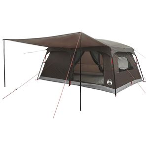 vidaXL Tienda Familiar con techo Marr&oacute;n Gris 500 x 400 x 230 cm