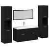 vidaXL Juego de muebles de ba&ntilde;o 4 uds. Roble Negro 30 x 30 x 130 cm