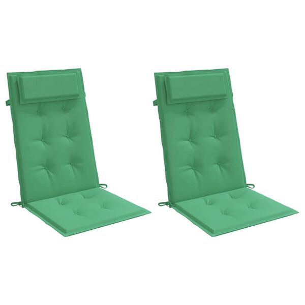 vidaXL Cojines de silla con respaldo alto 2 uds tela Oxford verde