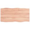 vidaXL Tablero mesa madera tratada borde natural marr&oacute;n 100x50x(2-4)cm