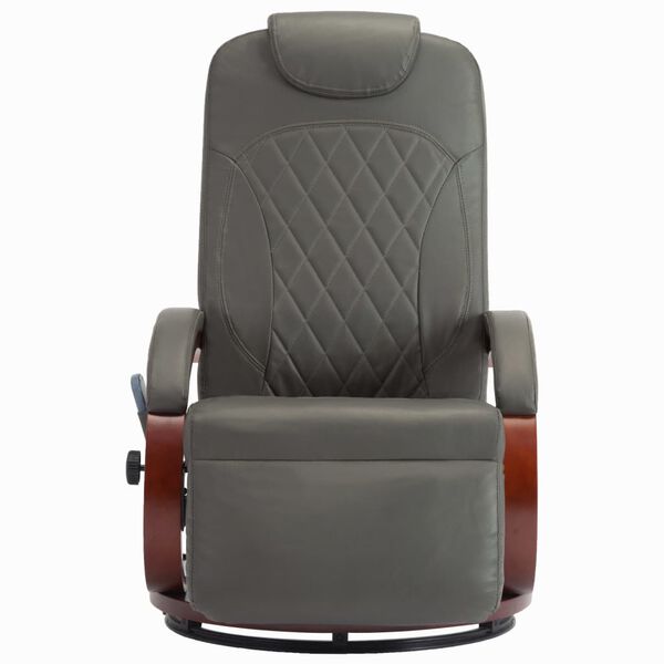vidaXL Sill&oacute;n de masaje reclinable para TV cuero sint&eacute;tico gris