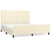 vidaXL Estructura de cama sin colchón cuero sintético crema 160x200 cm
