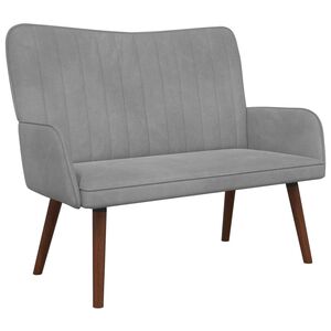 vidaXL Sof&aacute; de 2 Plazas Gris Claro 115 x 61 x 87 cm Terciopelo