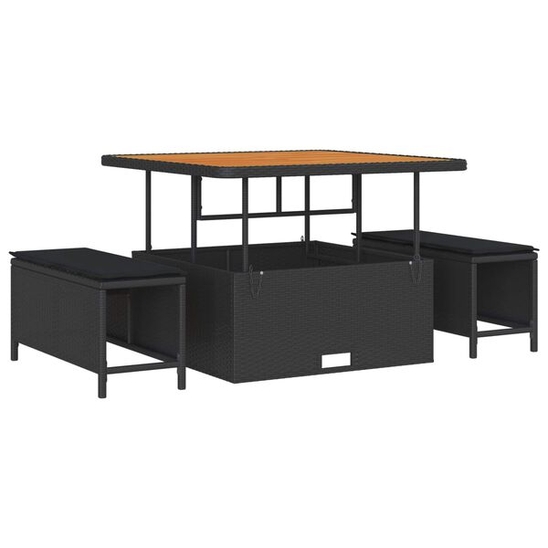 vidaXL Conjunto de sof&aacute;s de jard&iacute;n 13 pcs Negro rat&aacute;n sint&eacute;tico