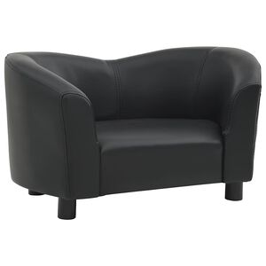 vidaXL Sof&aacute; para perros cuero sint&eacute;tico negro 67x41x39 cm