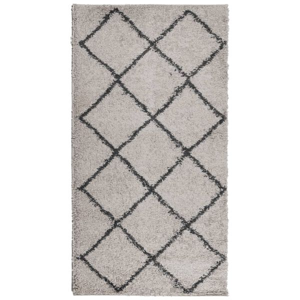 vidaXL Alfombra pelo largo moderna PAMPLONA beige antracita 80x150 cm