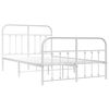 vidaXL Estructura cama sin colch&oacute;n con estribo metal blanco 120x190 cm