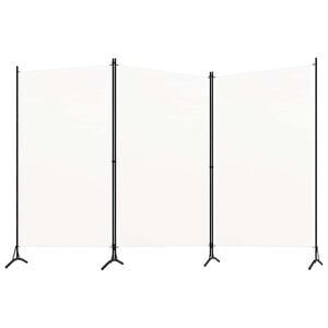vidaXL Biombo divisor de 3 paneles tela blanco 260x180 cm
