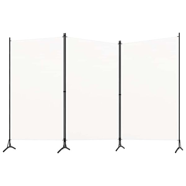 vidaXL Biombo divisor de 3 paneles tela blanco 260x180 cm