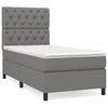 vidaXL Cama box spring con colch&oacute;n tela gris oscuro 80x200 cm
