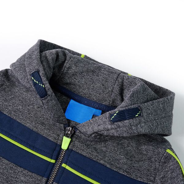 Sudadera infantil con capucha y cremallera gris mélange 92