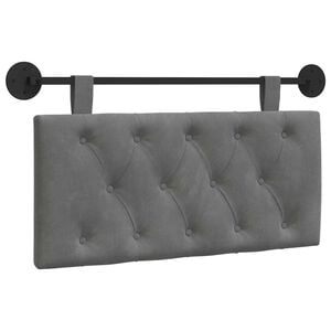vidaXL Cabecero colgante Con luz LED Gris oscuro Terciopelo